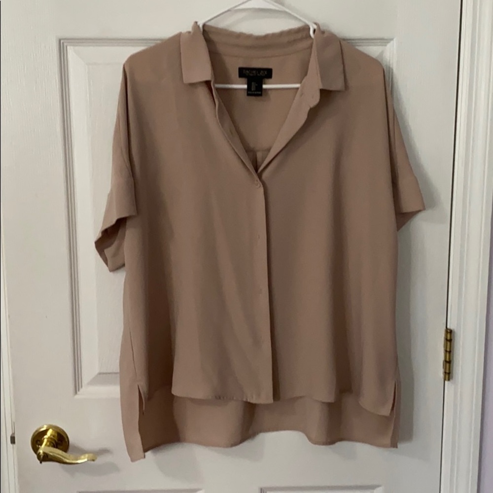 Tan button up blouse